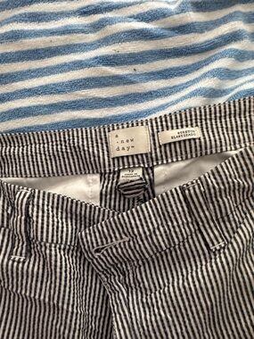 a new day navy & White Striped Seersucker Shorts